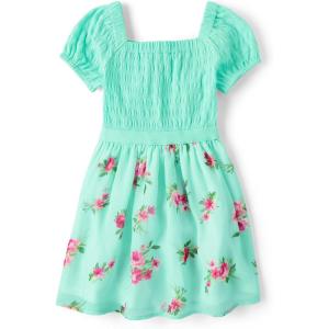 The Children’s Place Girls’ Short Sleeve Dressy Dresses(Min Tea Floral)