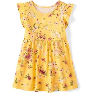 The Children’s Place Girls and Toddler Short Sleeve Fashion Dress(Banana Pudding Floral)