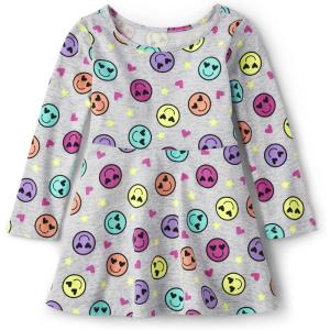 The Children’s Place Girls and Toddler Skater Dress, Long Sleeve(Happy Face)