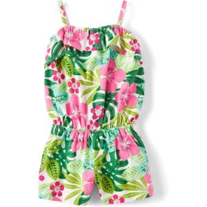 The Children’s Place baby-girls And Toddler Casual Sleeveless Shorts Romper(Simply White Tropical)