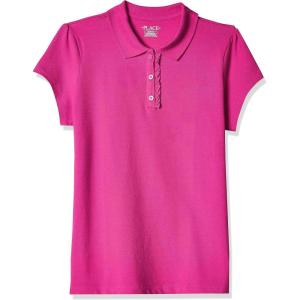 The Children’s Place baby-girls And Toddler Short Sleeve Ruffle Pique Polo(Aurora Pink)