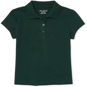The Children’s Place baby-girls And Toddler Short Sleeve Ruffle Pique Polo(Green)