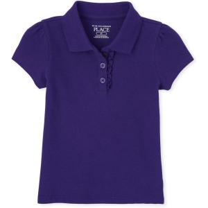 The Children’s Place baby-girls And Toddler Short Sleeve Ruffle Pique Polo(Regal Violet Single)