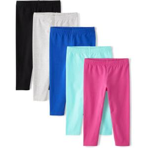 The Children’s Place,Girls,Assorted Everyday Capri Leggings(Black/White/Blue/Turqoise/Pink 5-pack)