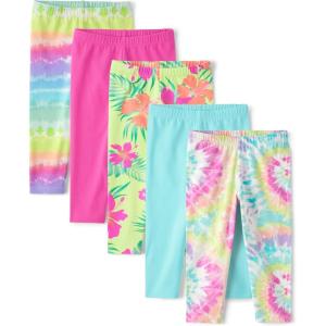 The Children’s Place,Girls,Assorted Everyday Capri Leggings(Pink Summer 5-pack)