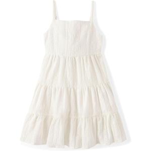 The Children’s Place,Girls,Casual Sleeveless Tiered Dresses,Simply White Eyelit,Medium