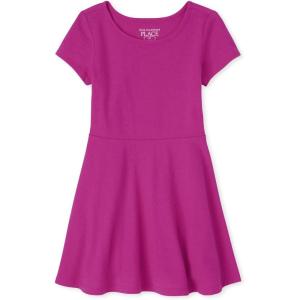 The Children’s Place,and Toddler Girls Short Sleeve Fashion Dress(Aurora Pink Single)