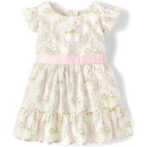 The Children’s Place,and Toddler Short Sleeve Dressy Dress(Bunny Floral)