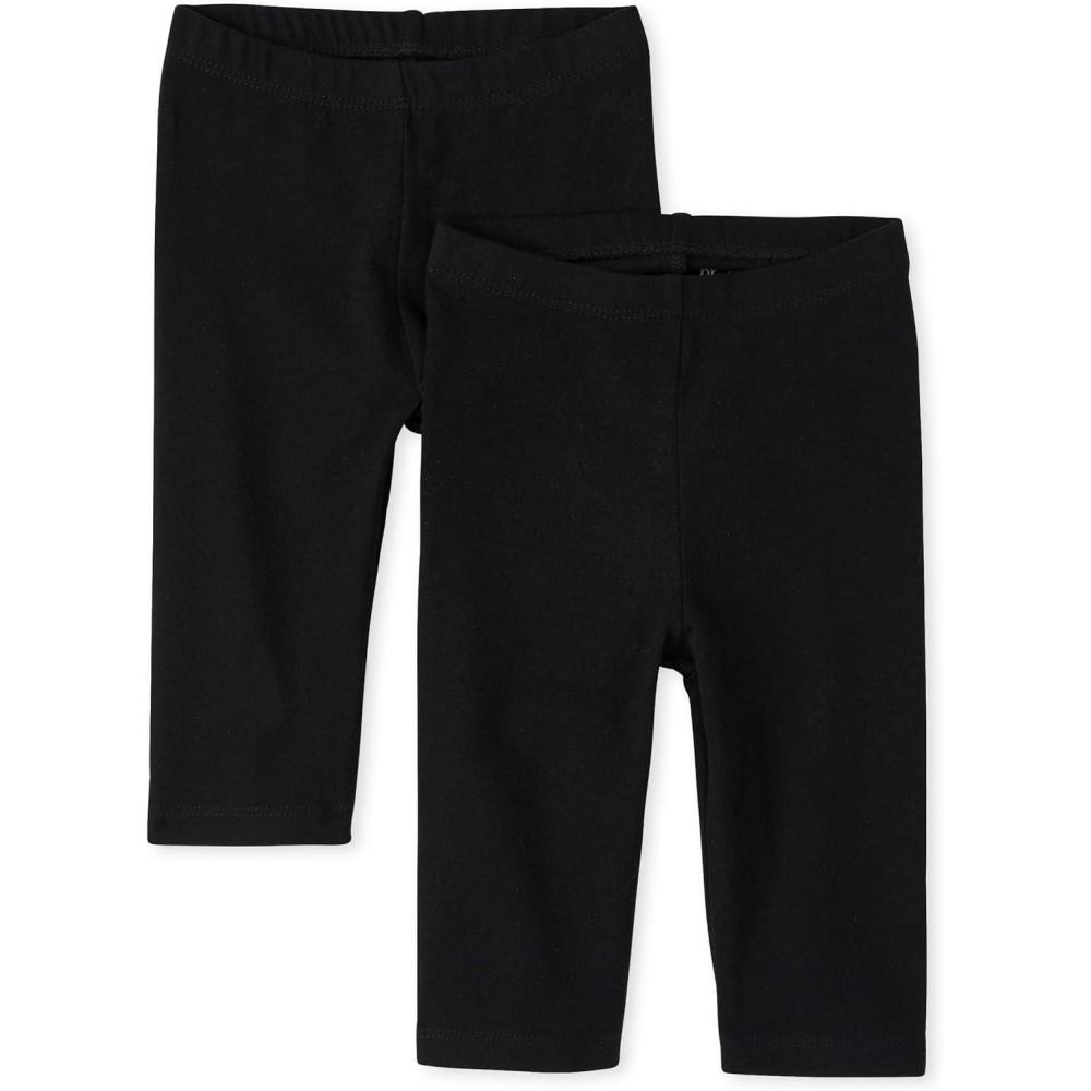 imageThe Childrens Place Baby Girls Capri Leggings 2 PackBlackBlack