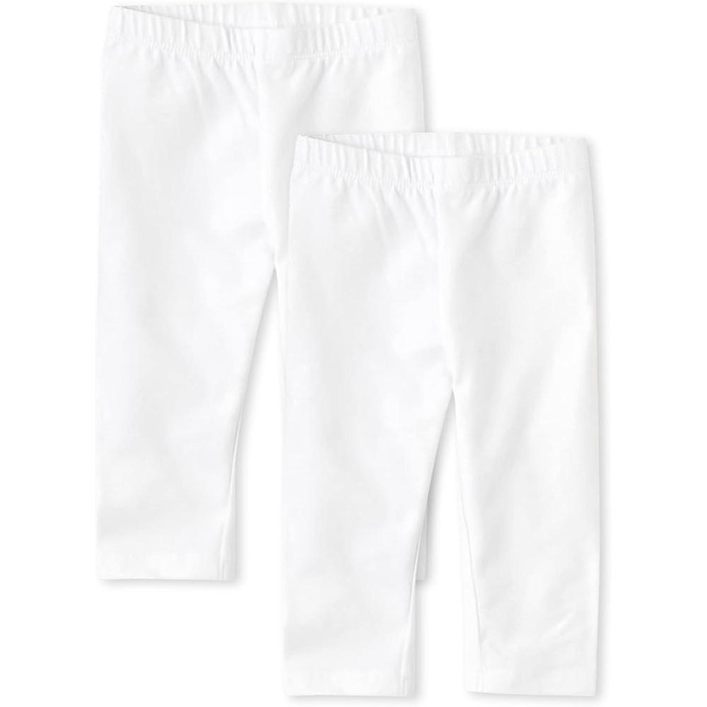 imageThe Childrens Place Baby Girls Capri Leggings 2 PackWhiteWhite