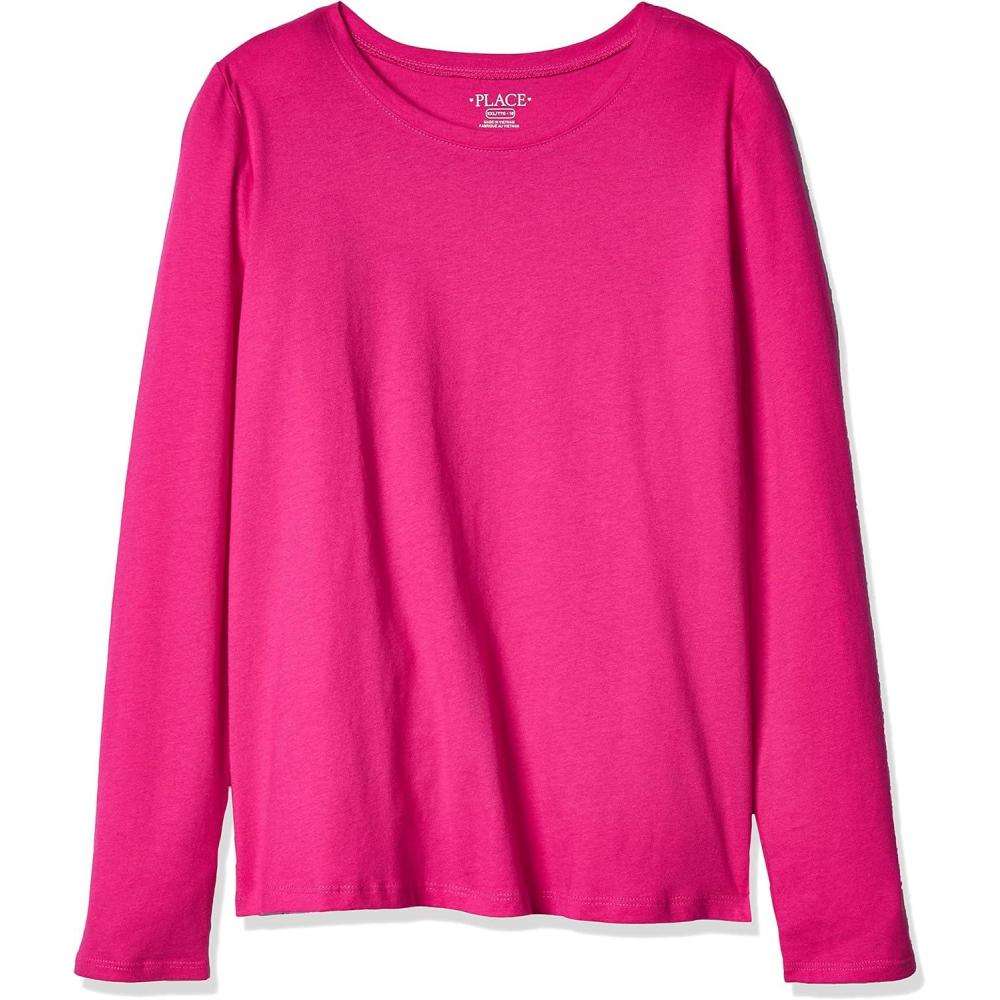 imageThe Childrens Place Girls Basic Short Sleeve Layering TeeAurora Pink Single