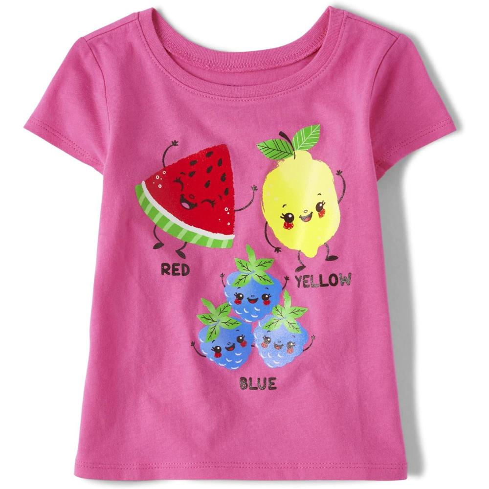 imageThe Childrens Place Girls Basic Short Sleeve Layering TeePink Fruit