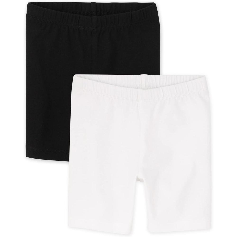 imageThe Childrens Place babygirls And Toddler Mix and Match Bike ShortsBlackWhite 2 Pack