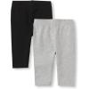 The Children’s Place Baby Girls’ Capri Leggings 2 Pack(Black/Smoke Grey 2-pack)
