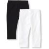 The Children’s Place Baby Girls’ Capri Leggings 2 Pack(Black/White)
