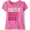 The Children’s Place Girls’ Basic Short Sleeve Layering Tee(Best Big Sis)