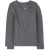 The Children’s Place Girls’ Basic Short Sleeve Layering Tee(Heather Gray 2-pack)