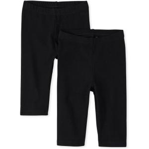 The Children’s Place Baby Girls’ Capri Leggings 2 Pack(Black/Black)