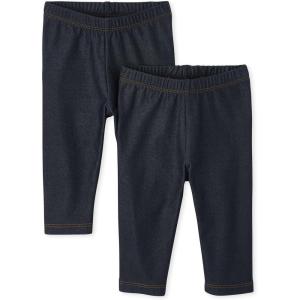 The Children’s Place Baby Girls’ Capri Leggings 2 Pack(Indigo/Indigo 2-pack)