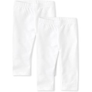 The Children’s Place Baby Girls’ Capri Leggings 2 Pack(White/White)