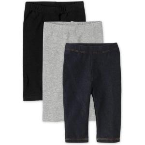 The Children’s Place Baby Girls’ Capri Leggings(Black/Smoke Grey/Indigo)