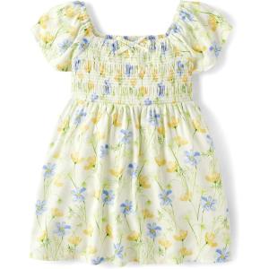 The Children’s Place Baby-Girls and Toddler Short Sleeve Casual Dresses(Wildflower White Flutter Sleeve)