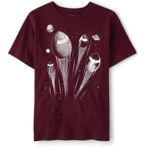 The Children’s Place Boys Dinos,Cars,Sports Short Sleeve Graphic T-Shirts(Footballs)