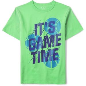 The Children’s Place Boys Dinos,Cars,Sports Short Sleeve Graphic T-Shirts(Game Time)