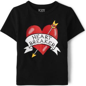 The Children’s Place Boys Dinos,Cars,Sports Short Sleeve Graphic T-Shirts(Heart Breaker)