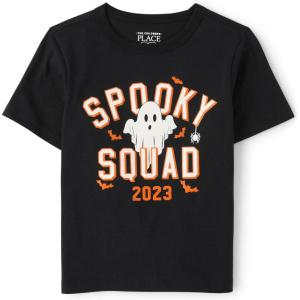 The Children’s Place Boys Dinos,Cars,Sports Short Sleeve Graphic T-Shirts(Spooky Squad-2023)
