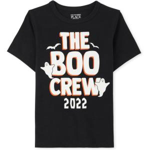 The Children’s Place Boys Dinos,Cars,Sports Short Sleeve Graphic T-Shirts(The Boo Crew-2023)