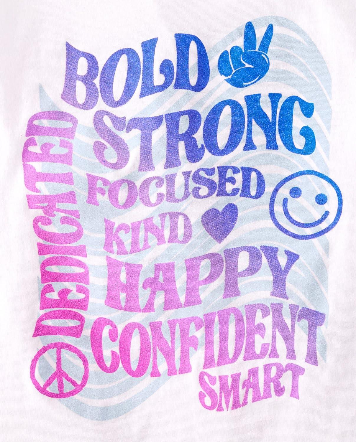 imageThe Childrens Place Girls SportsTrendsIcons Short Sleeve Graphic TShirts3 PackBeautyPositiveOptimist