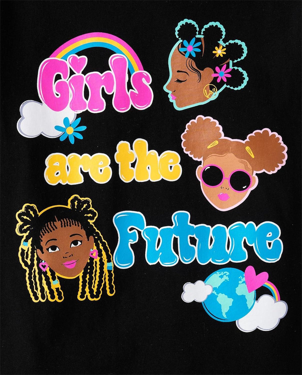 imageThe Childrens Place Girls SportsTrendsIcons Short Sleeve Graphic TShirts3 PackFutureGirlsBows