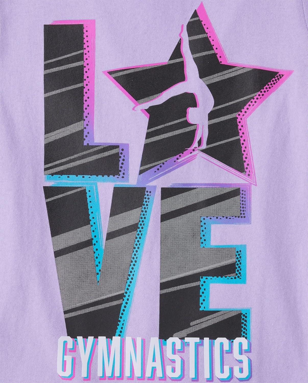 imageThe Childrens Place Girls SportsTrendsIcons Short Sleeve Graphic TShirts3 PackLove GymnasticsSportsBallerina