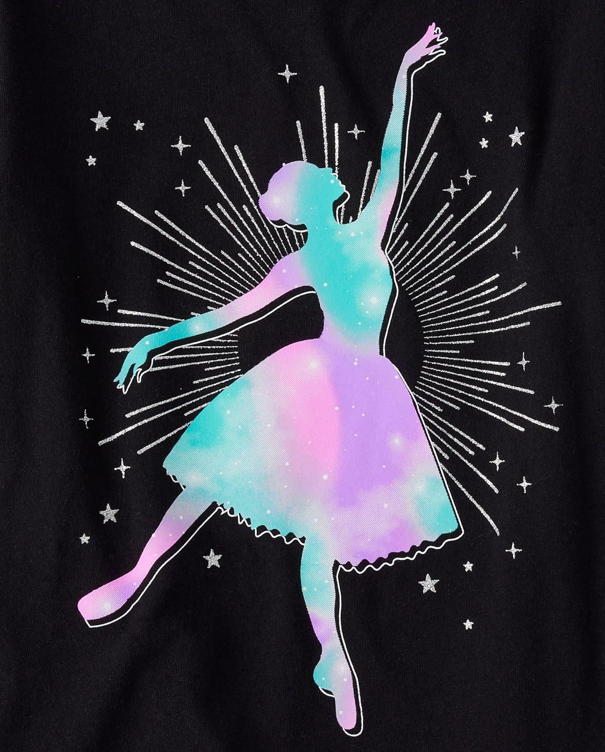 imageThe Childrens Place Girls SportsTrendsIcons Short Sleeve Graphic TShirts3 PackLove GymnasticsSportsBallerina