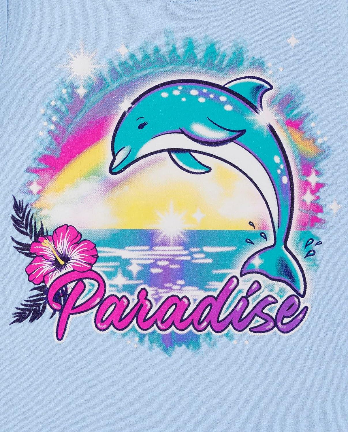 imageThe Childrens Place Girls SportsTrendsIcons Short Sleeve Graphic TShirts3 PackMermaidParadiseCat Float