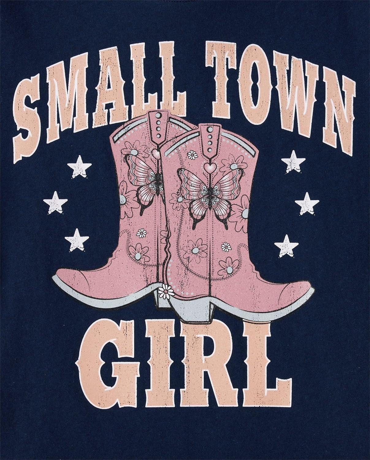 imageThe Childrens Place Girls SportsTrendsIcons Short Sleeve Graphic TShirts3 PackSmall Town GirlFair VibesFair