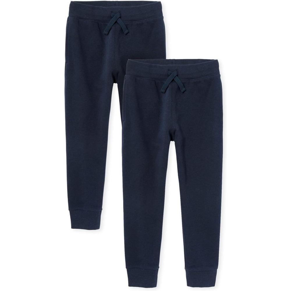 imageThe ChildrenS Place Boys Active Fleece Jogger SweatpantsNew Navy 2pack