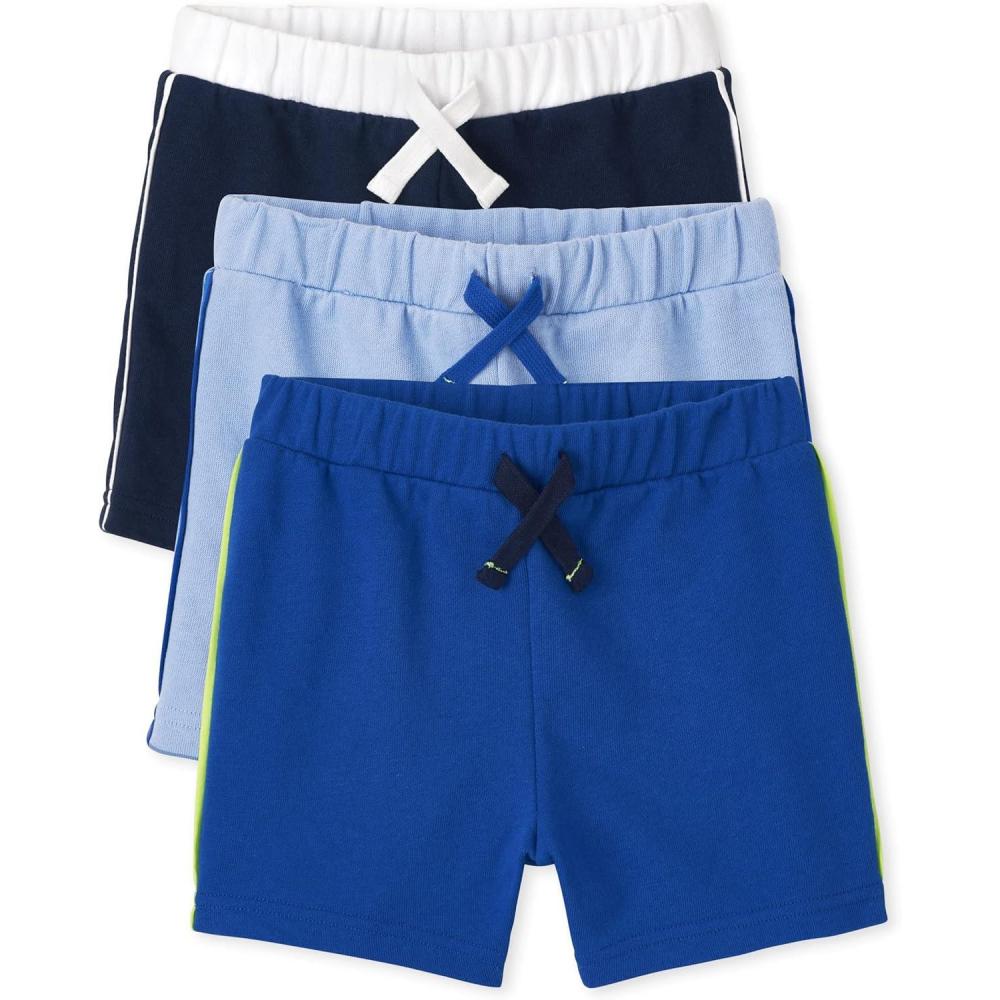 imageThe Childrens Place Baby Boys and Toddler Active Knit ShortsBlue 3pack