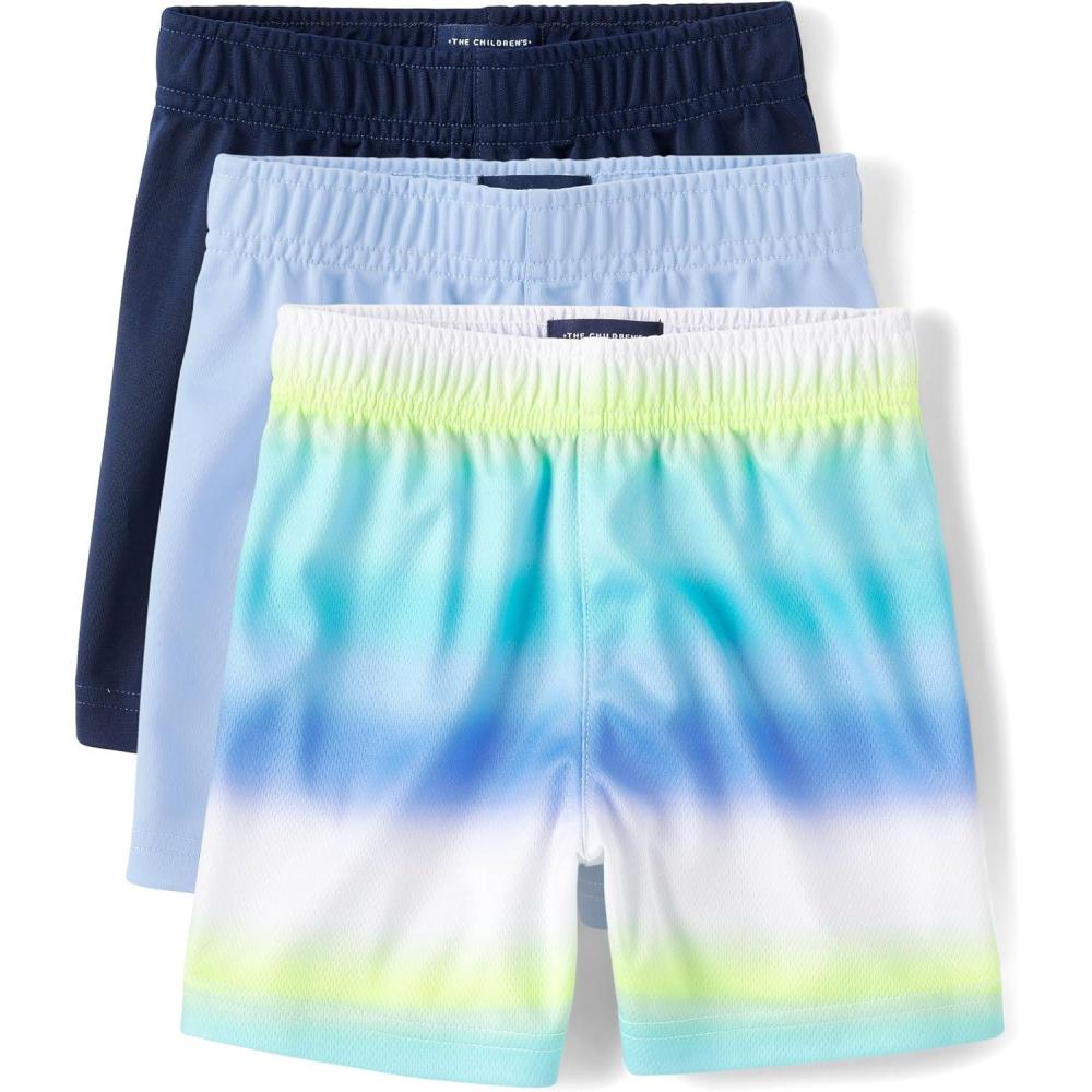 imageThe Childrens Place BabyBoys and Toddler Boys Athletic Basketball ShortsBubbly Blue 3pack