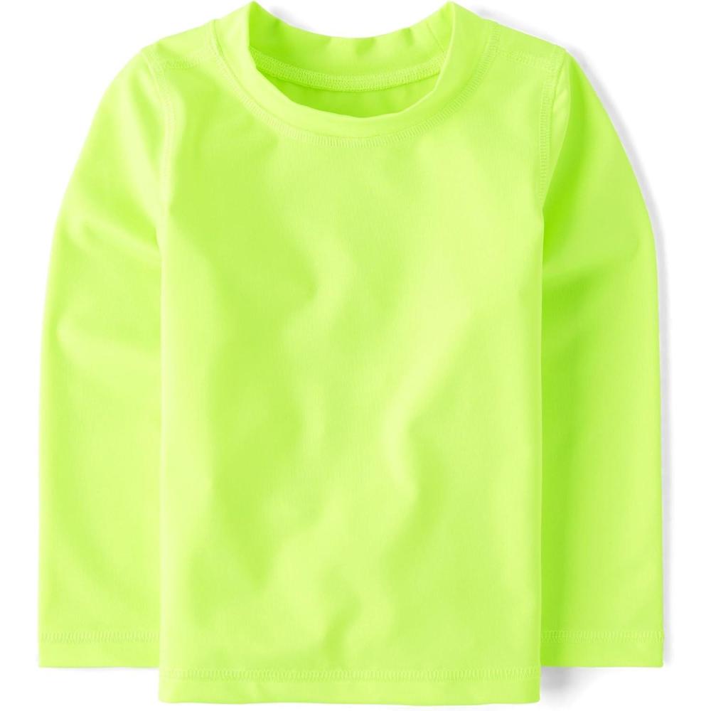 imageThe Childrens Place BabyBoys and Toddler Long Sleeve RashguardNeon Lime