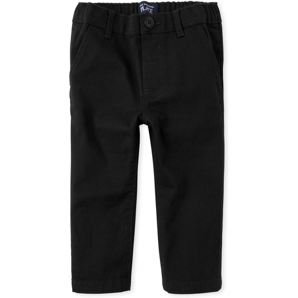 imageThe Childrens Place BabyBoys and Toddler Stretch Relaxed Straight Chino PantsBlack