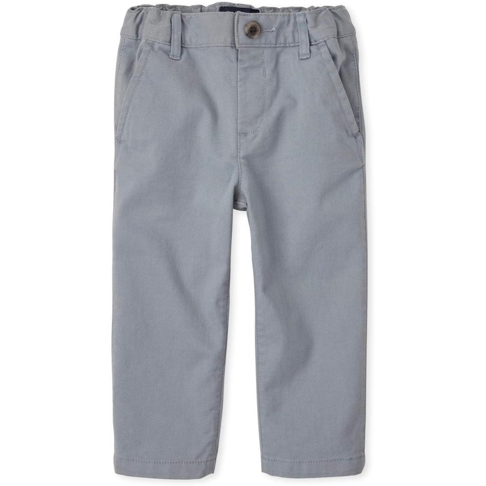 imageThe Childrens Place BabyBoys and Toddler Stretch Relaxed Straight Chino PantsFin Gray