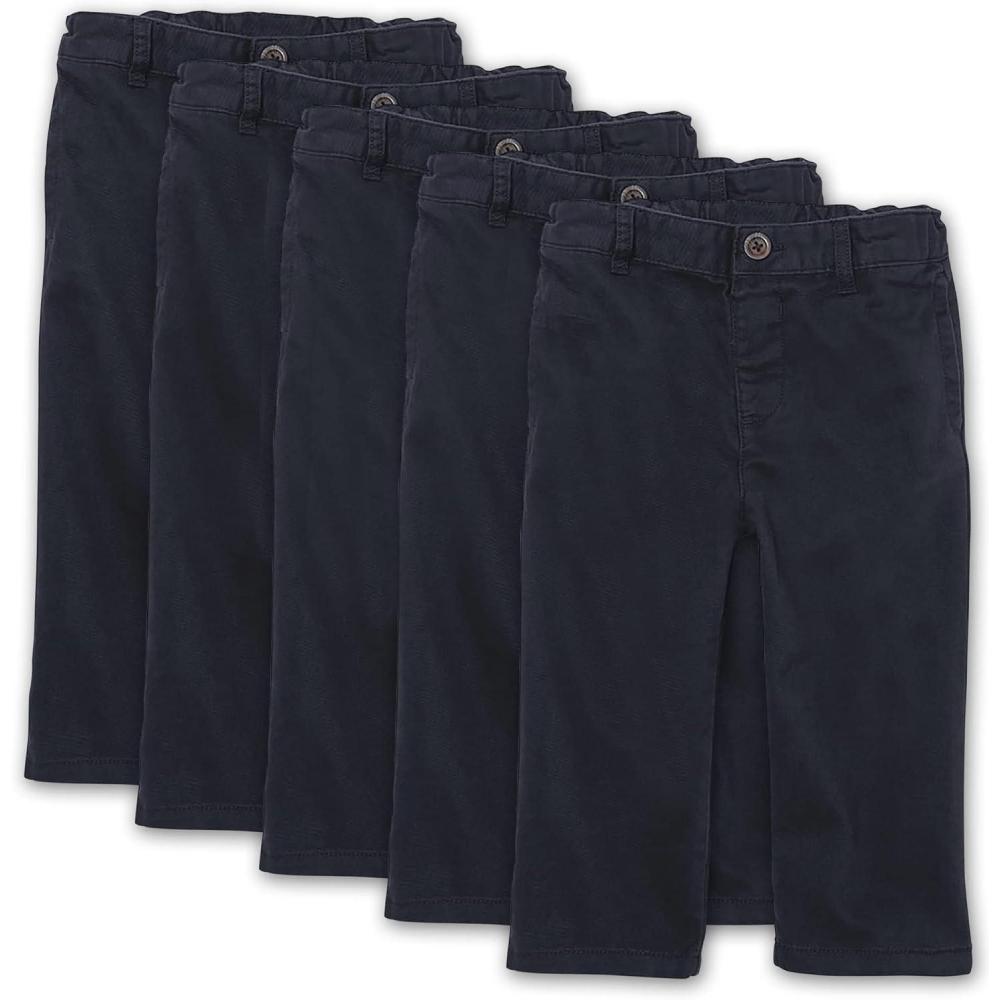 imageThe Childrens Place BabyBoys and Toddler Stretch Relaxed Straight Chino PantsNew Navy 5 Pack