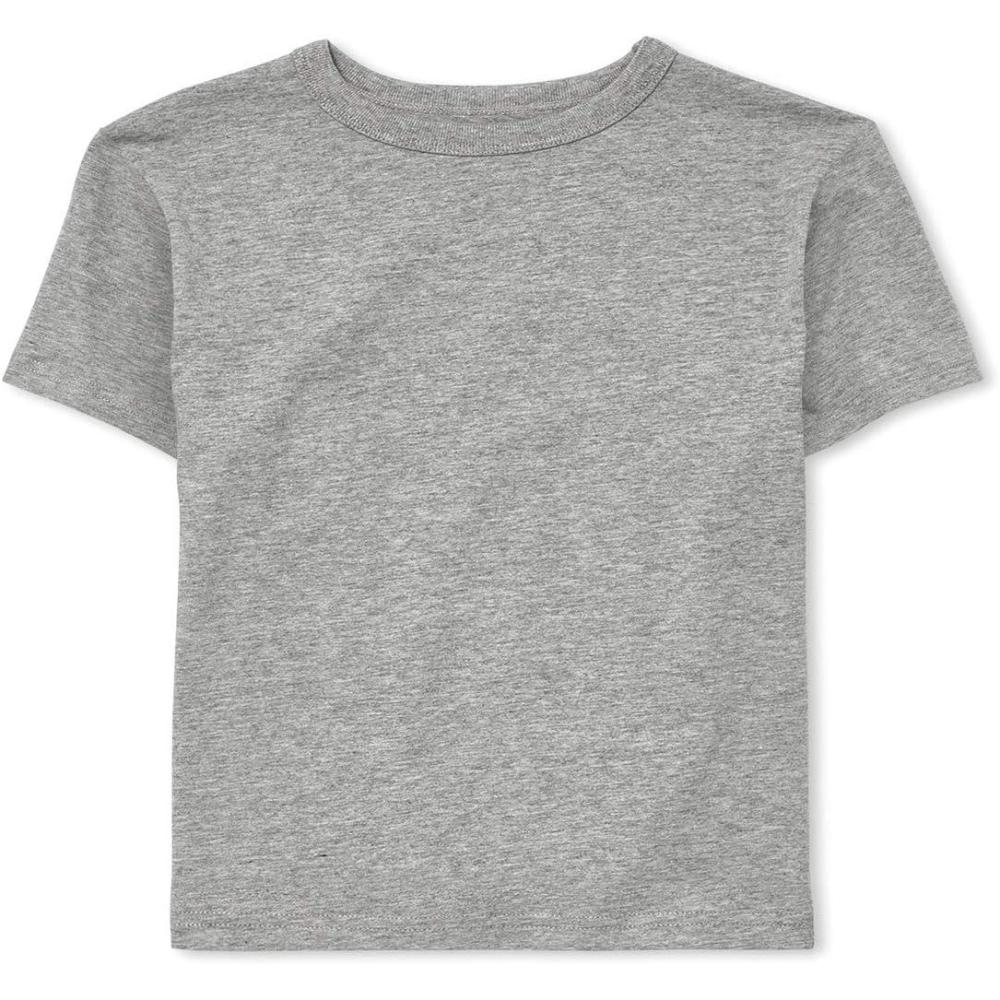 imageThe Childrens Place Boys Basic V Neck Short Sleeve Tee 2 PackLt Grey Single