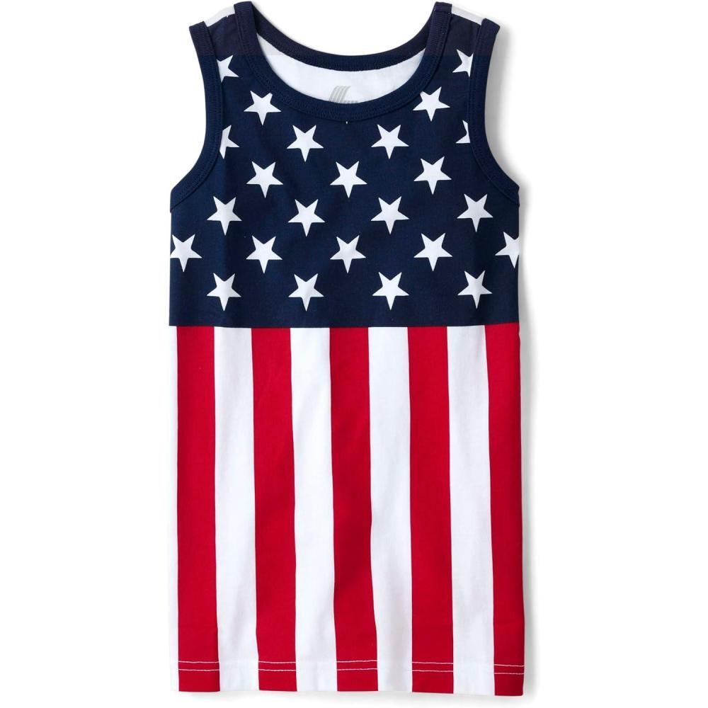 imageThe Childrens Place Boys Sleeveless Tank Top ShirtAmerican Flag