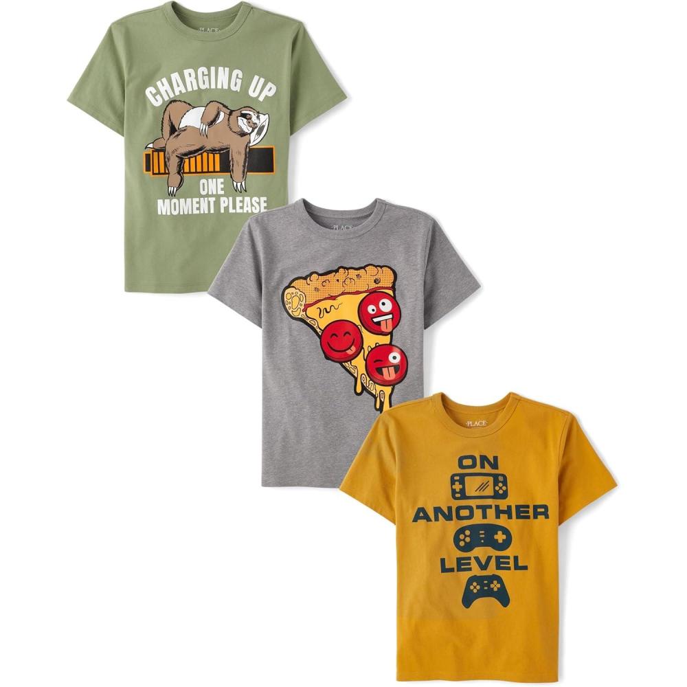 imageThe Childrens Place Boys The Childrens Place Boys Short Sleeve Graphic T Shirt 3PackPizzaNext LevelCharging