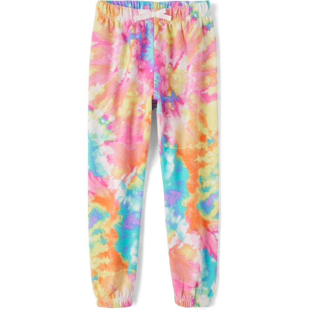 imageThe Childrens Place Girls Active Fleece Jogger PantsMulticolor Tie Dye