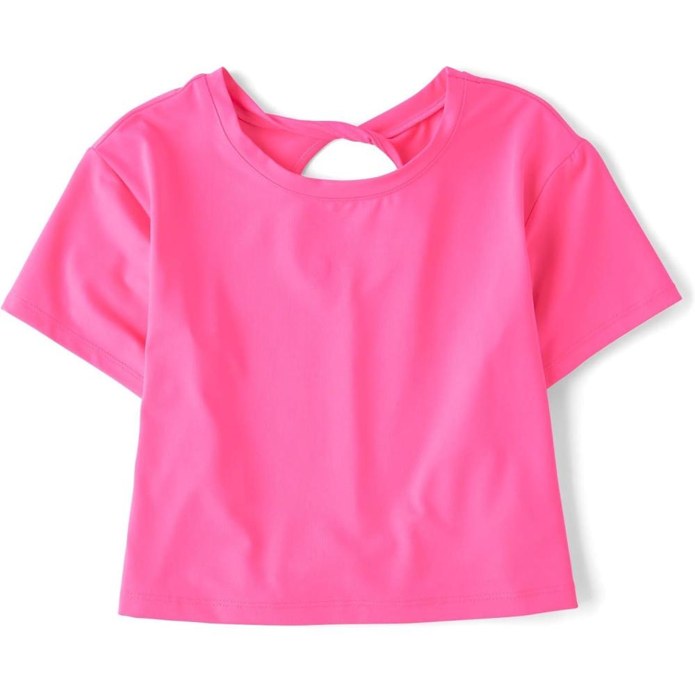 imageThe Childrens Place Girls Atheletic Short Sleeve TopsNeon Peony