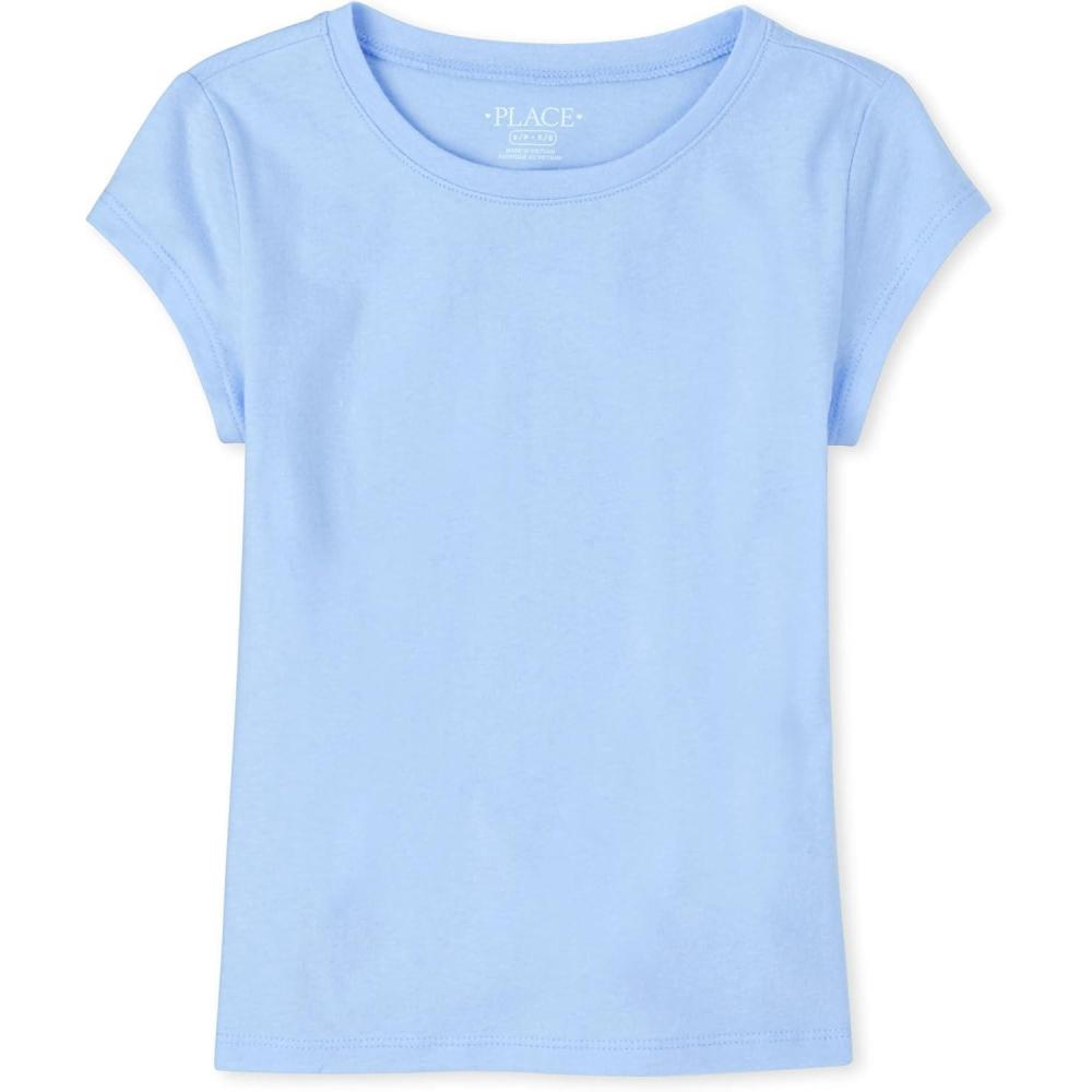 imageThe Childrens Place Girls Basic Short Sleeve Layering TeeDaybreak Single